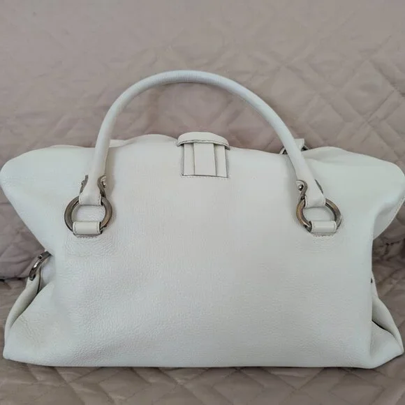 EUC Rare Vintage authentic Salvatore Ferragamo Handbag Shoulder Gancini White